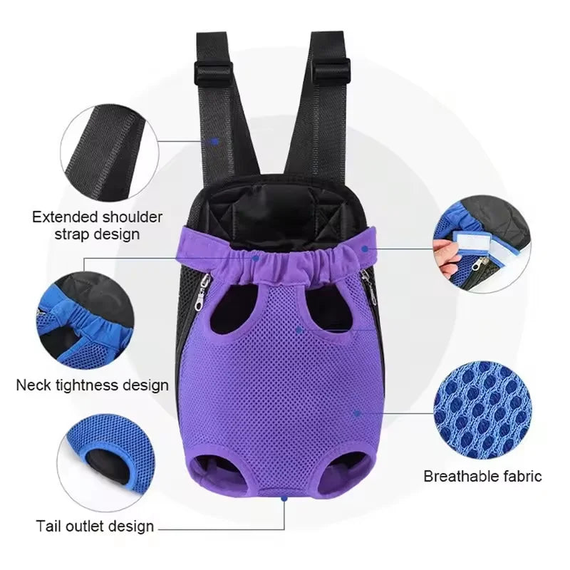 Mochila frontal de malla para mascotas pequeñas