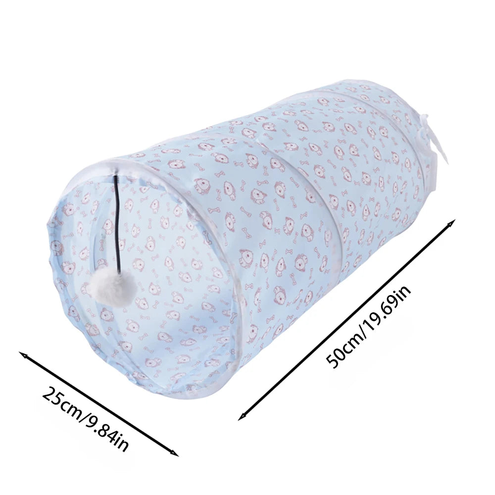 Túnel plegable de tela para juego y escondite de gatos