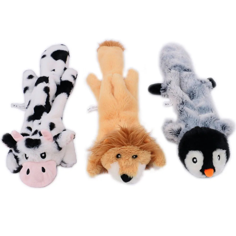 Peluche plano para perros sin relleno y con sonido
