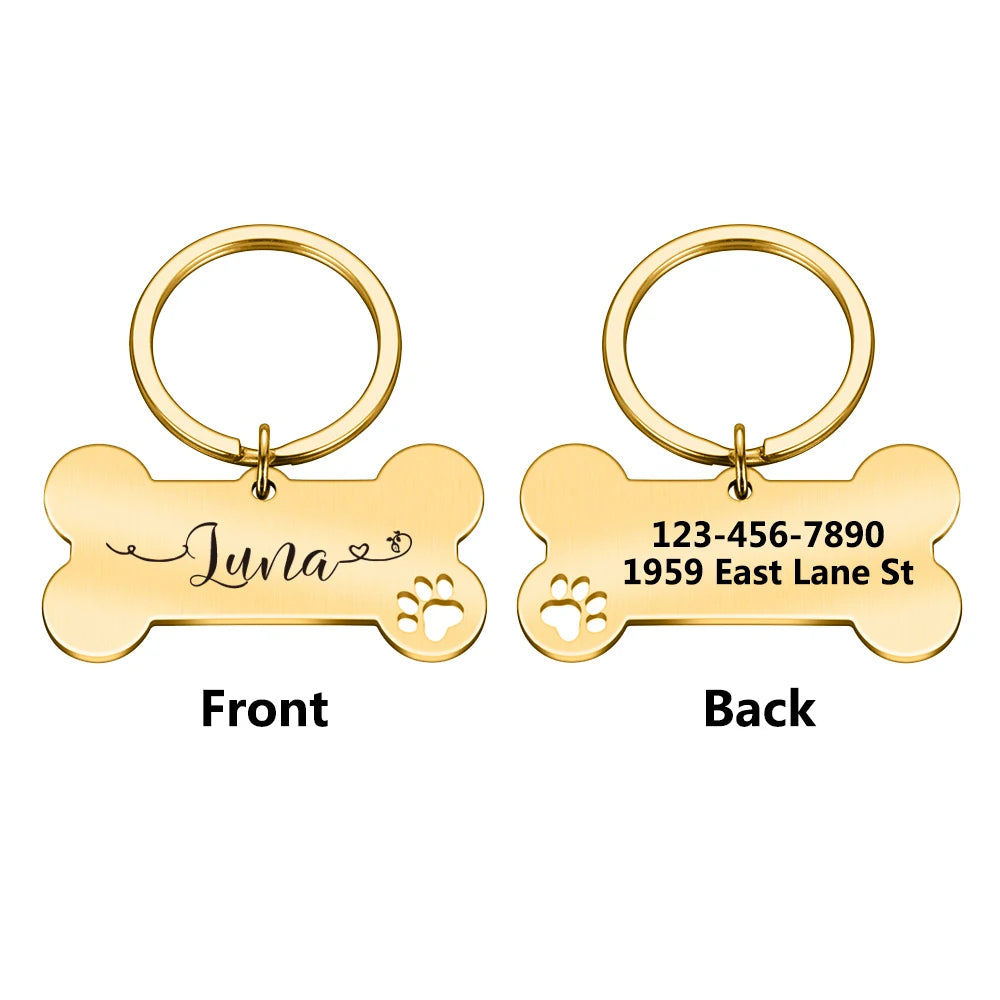Chapita personalizable para mascotas con línea ondulada