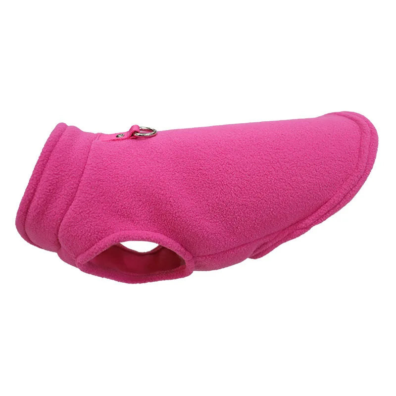 Chaleco de polar con argolla para perros pequeños y gatos