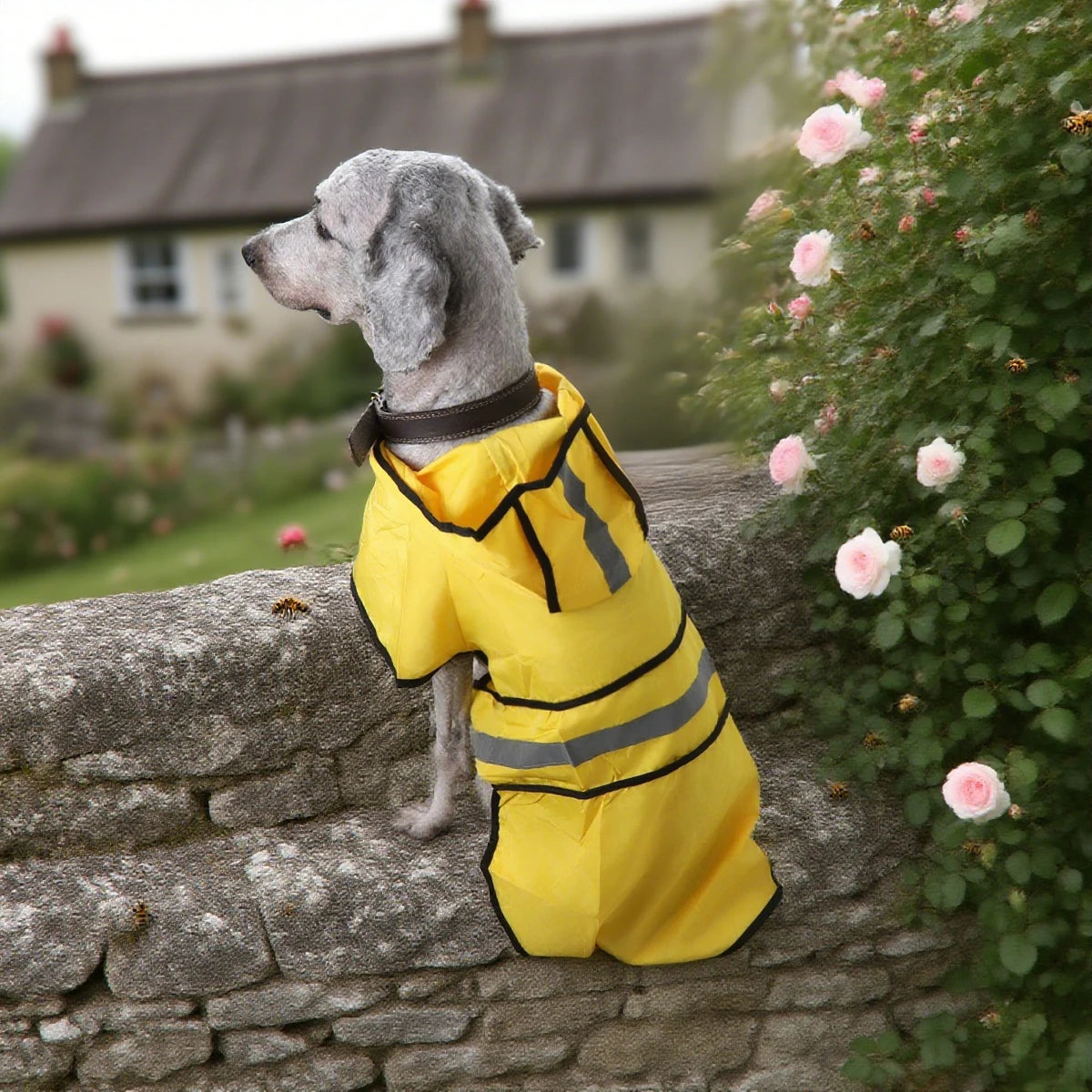 Piloto para perros con capucha y colores lisos