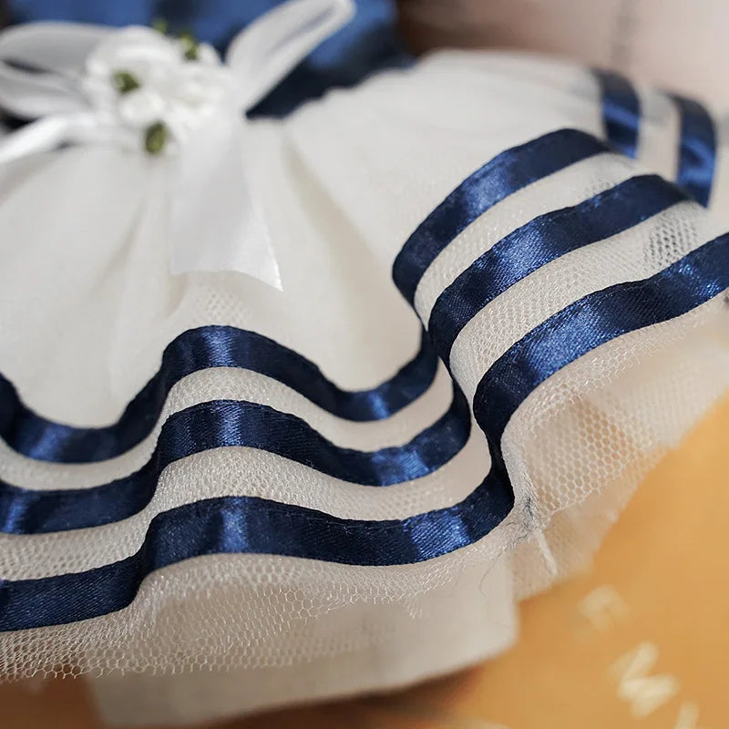 Vestido de algodón con falda para perros pequeños
