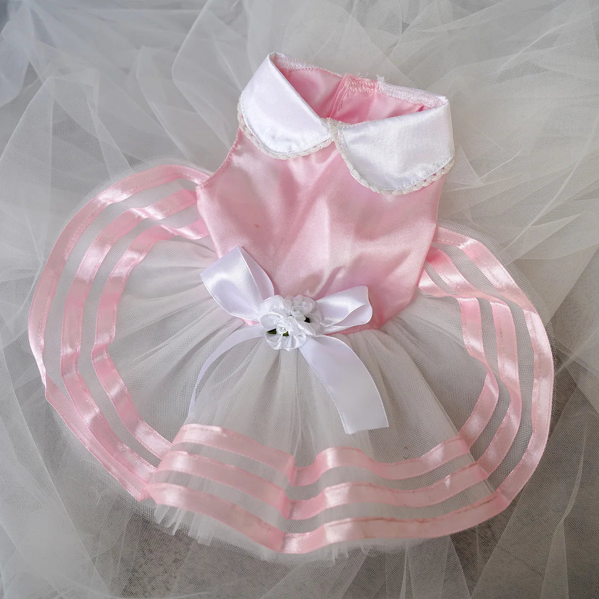 Vestido de algodón con falda para perros pequeños