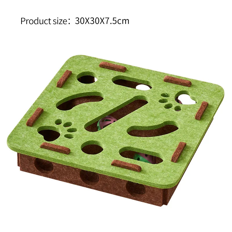 Laberinto de fieltro para gatos con pelota y cascabel