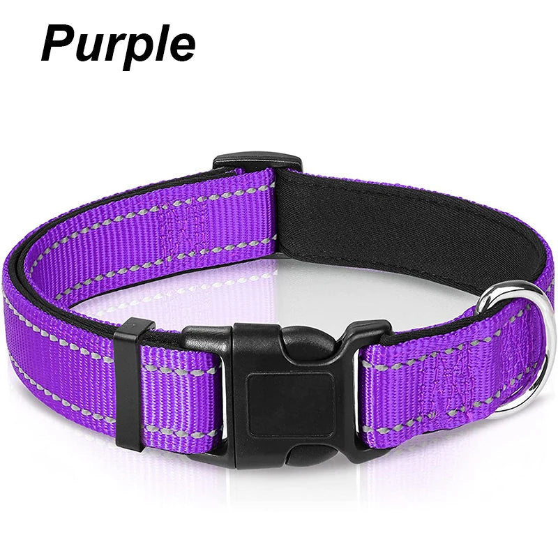 Collar reflectivo para perros con acolchado y doble argolla