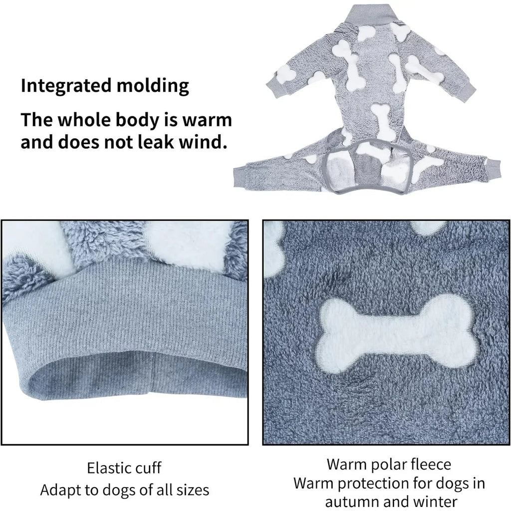 Pijama de polar de cuatro patas para perros