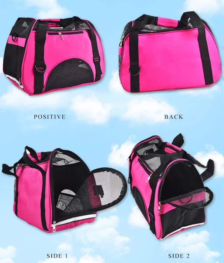 Bolso transportador plegable de nylon con ventilación