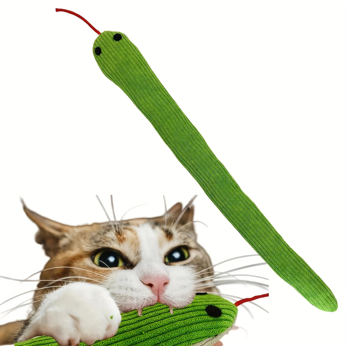 Serpiente de peluche para gatos con sonido crujiente