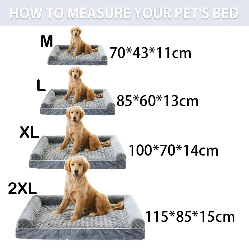 Cama rectangular para perros con cubierta desmontable