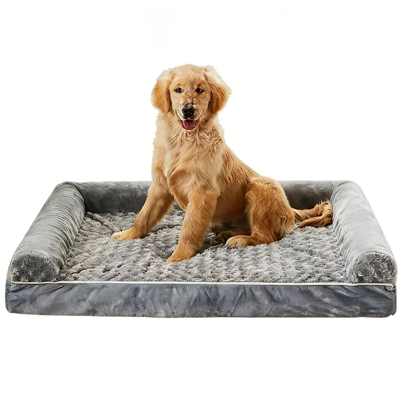 Cama rectangular para perros con cubierta desmontable