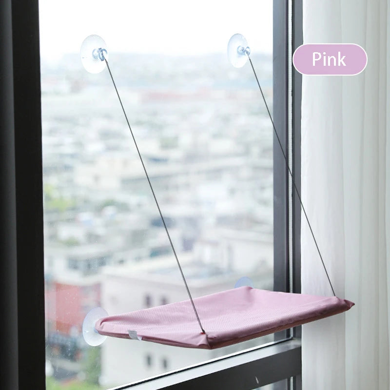 Hamaca desmontable de gamuza para ventana de gatos