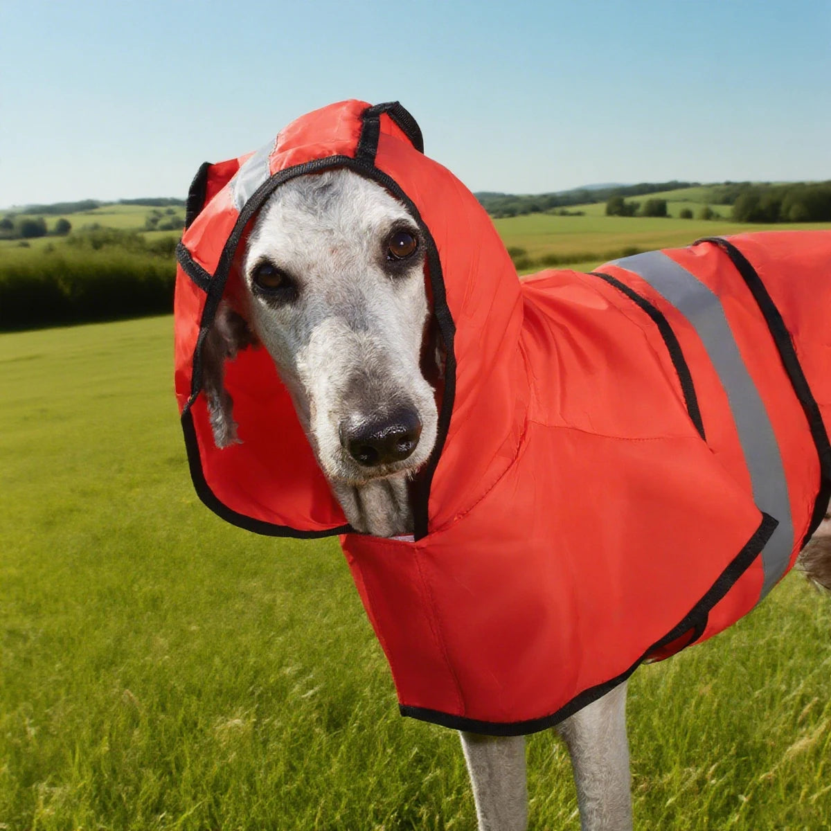 Piloto para perros con capucha y colores lisos