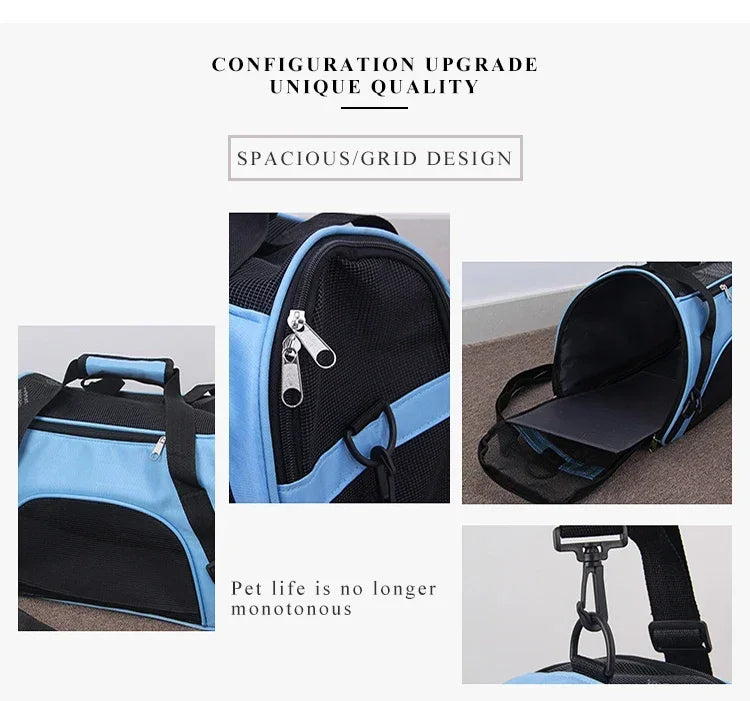 Bolso transportador plegable de nylon con ventilación