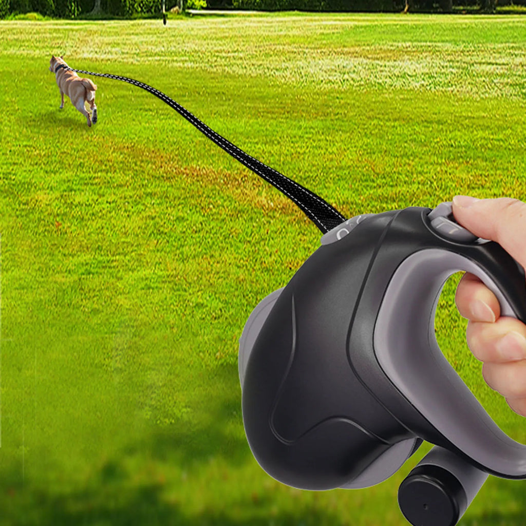 Correa extensible para perros de 10 m con portabolsitas