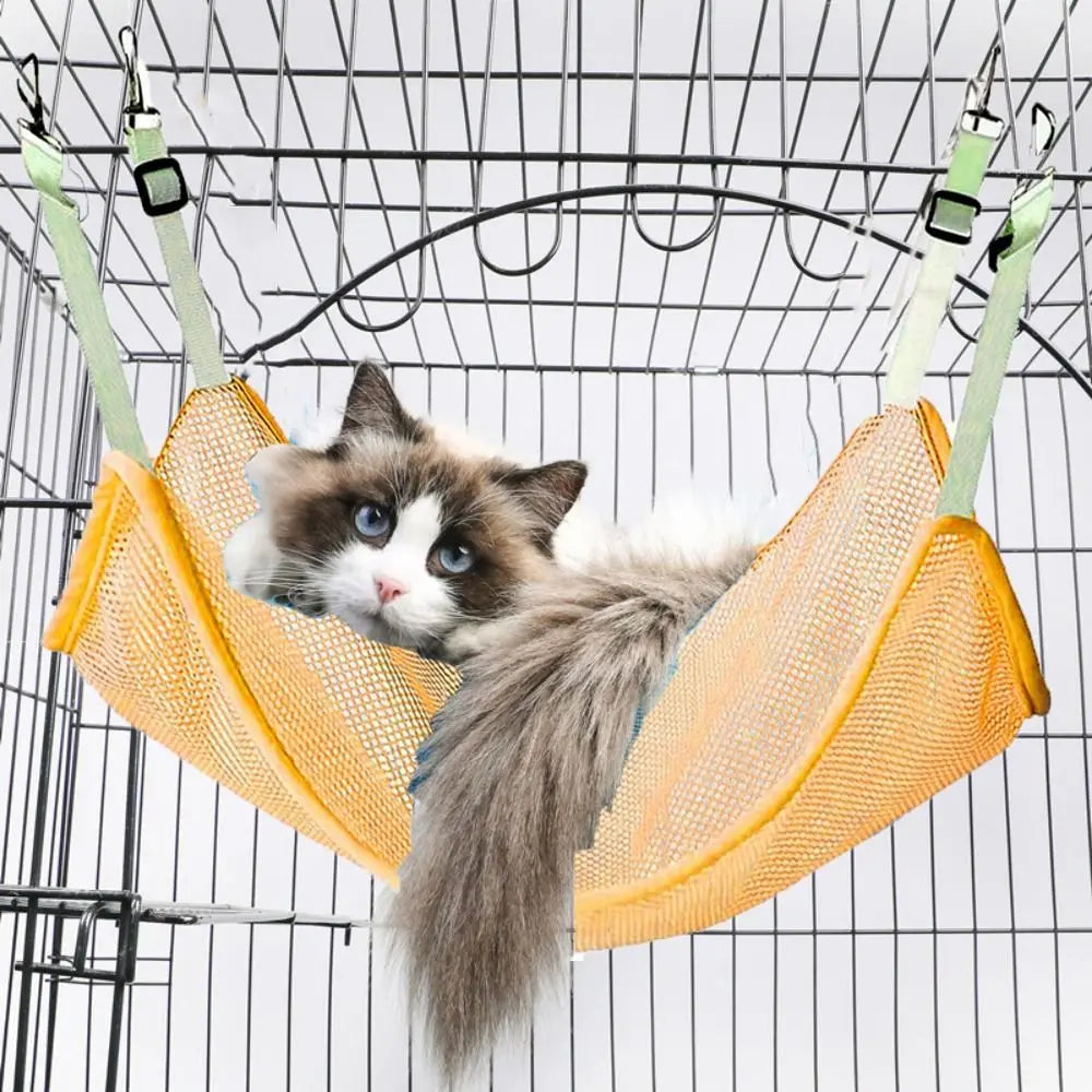 Hamaca de malla para gatos con correas ajustables