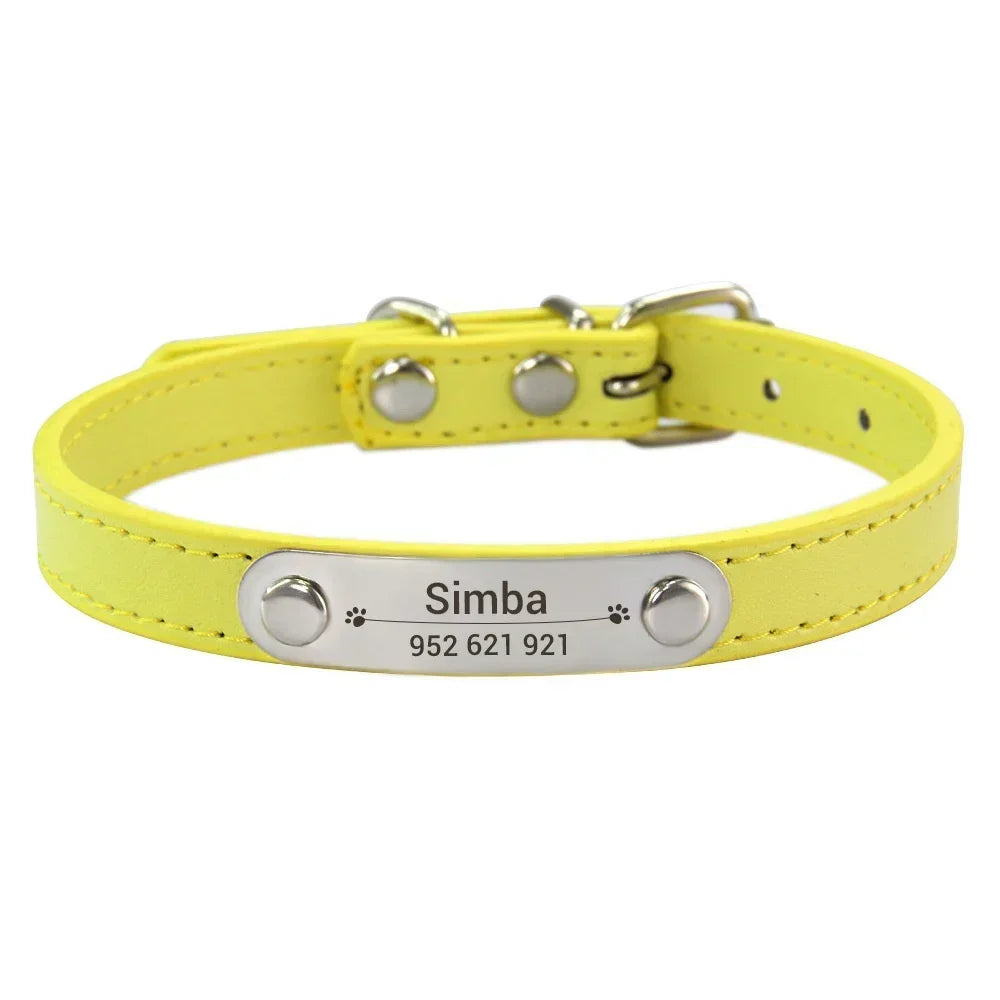Collar para perros con placa grabable y cinco posiciones