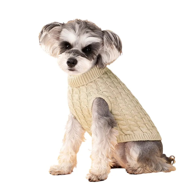 Suéter tejido de cuello alto para perros pequeños y gatos