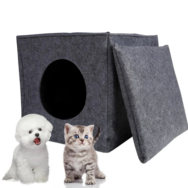 Cueva plegable de fieltro para gatos
