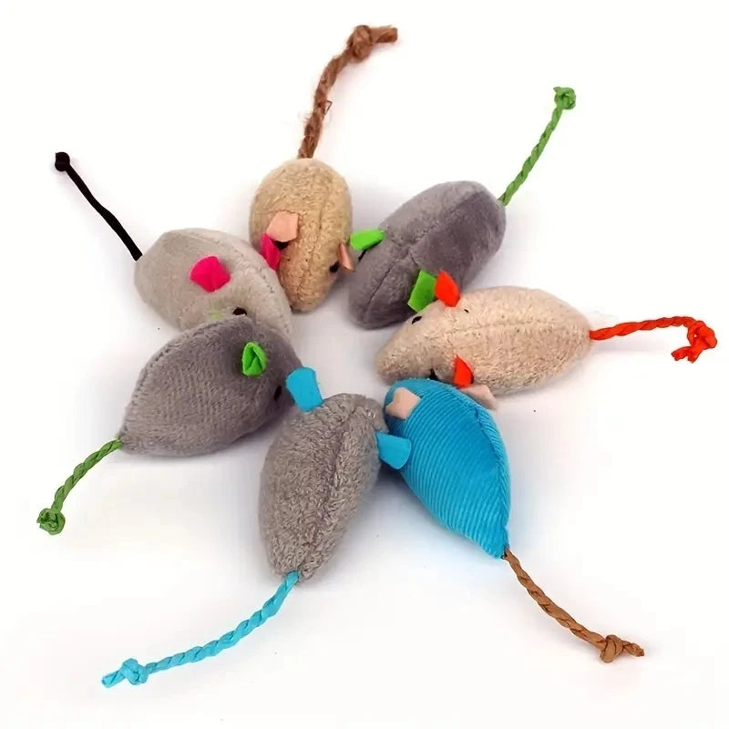 Pack de ratones de tela para gatos con catnip