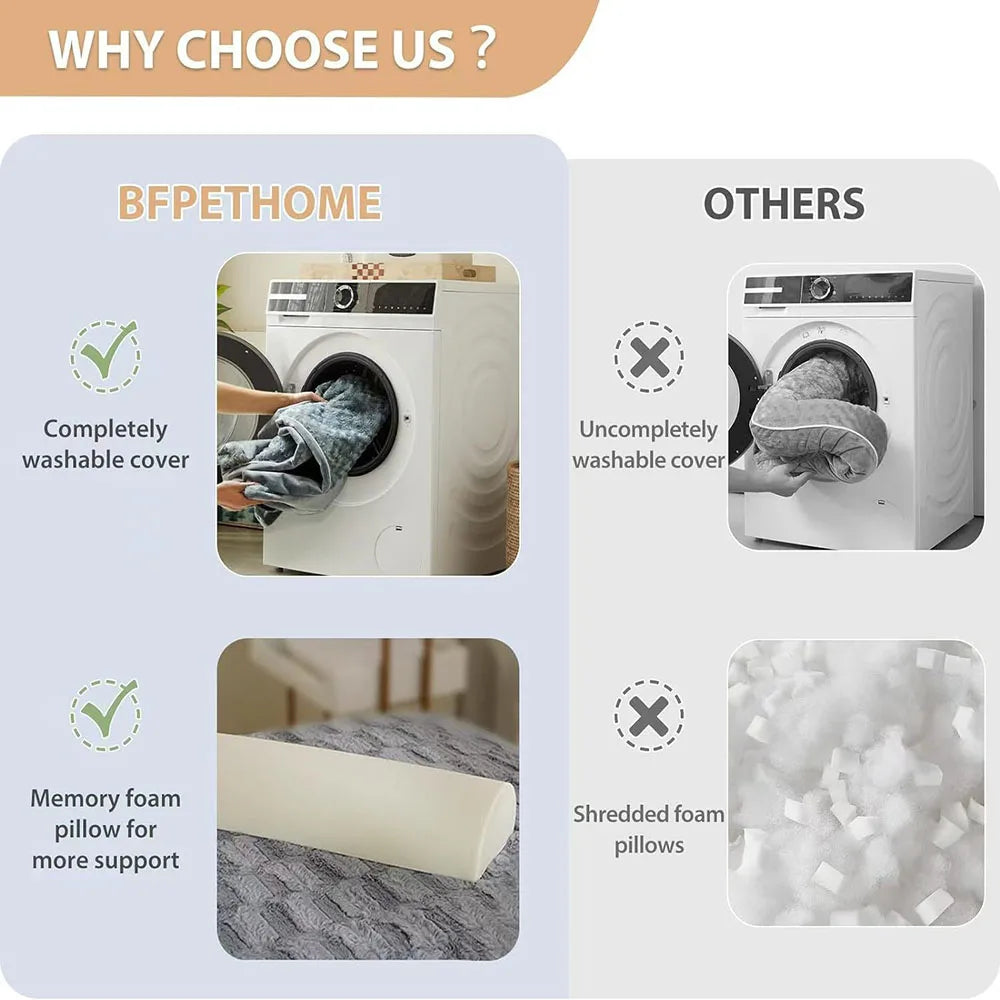 Cama rectangular para perros con cubierta desmontable