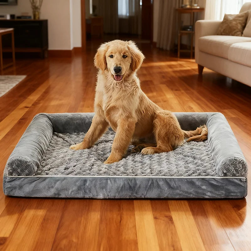 Cama rectangular para perros con cubierta desmontable