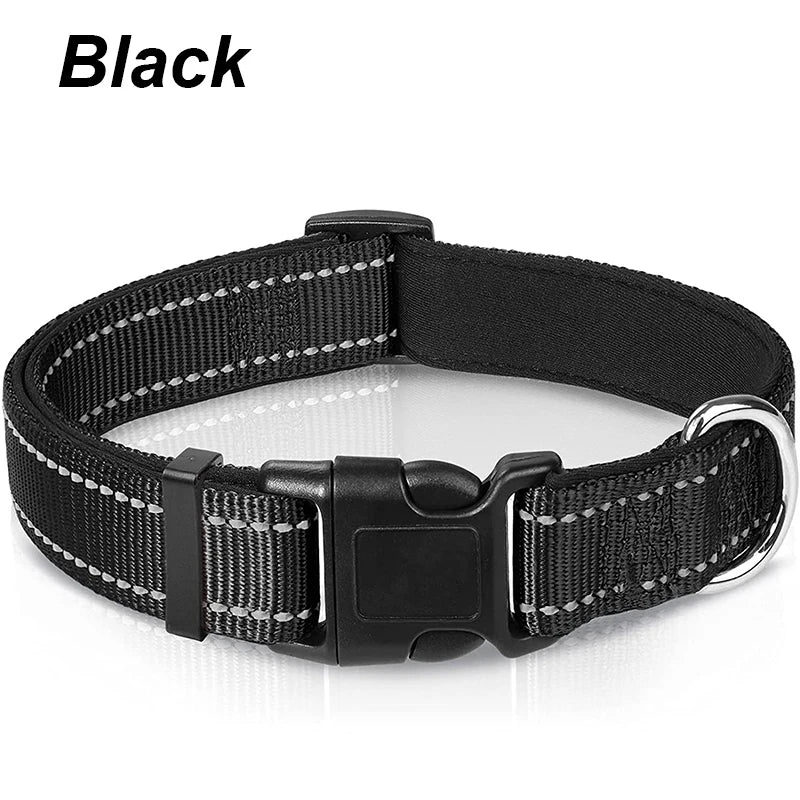 Collar reflectivo para perros con acolchado y doble argolla