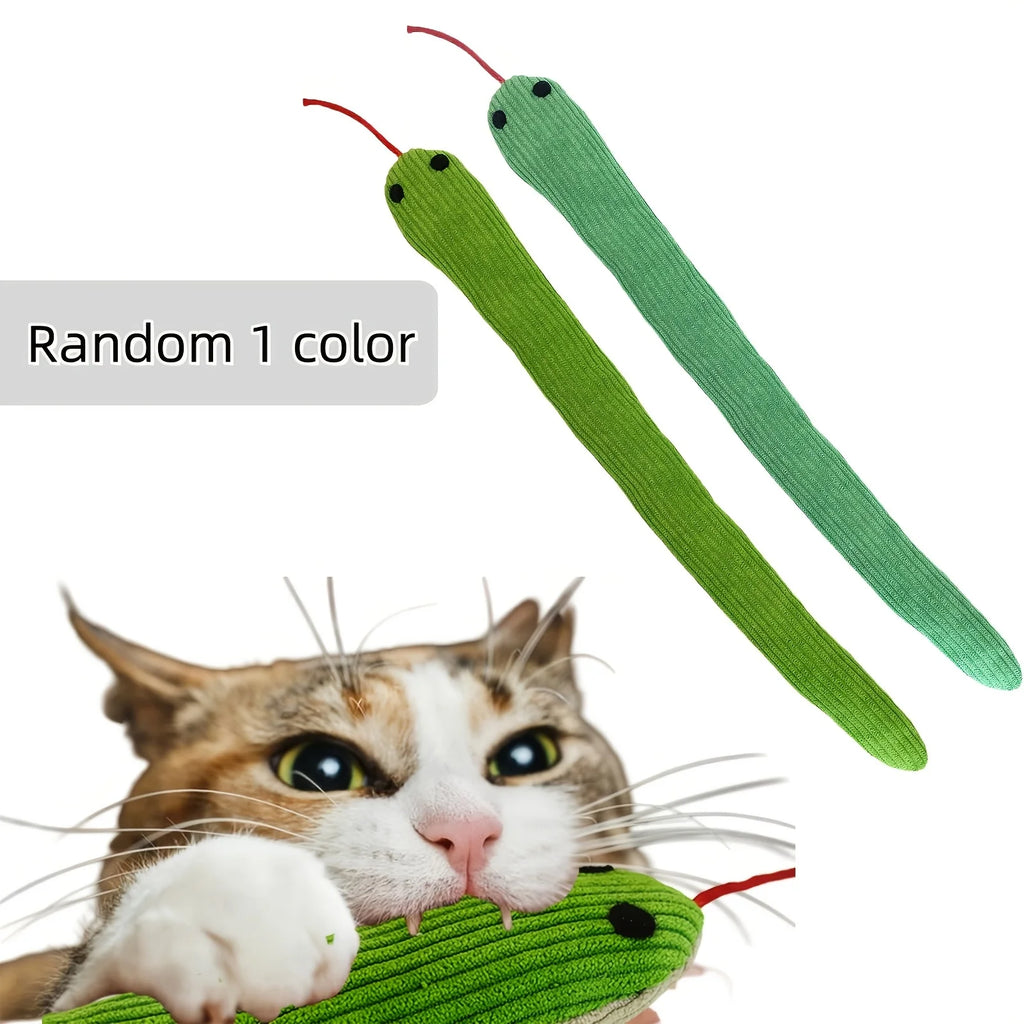 Serpiente de peluche para gatos con sonido crujiente
