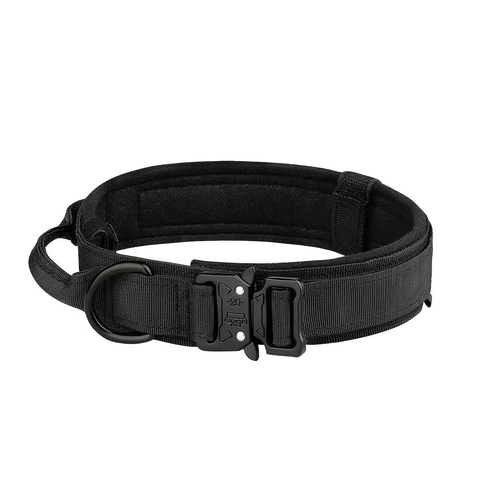 Collar ajustable para perros con asa y estilo táctico