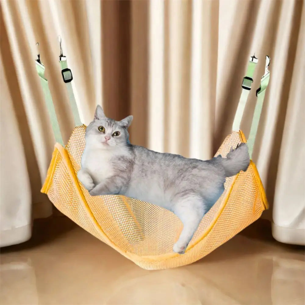 Hamaca de malla para gatos con correas ajustables