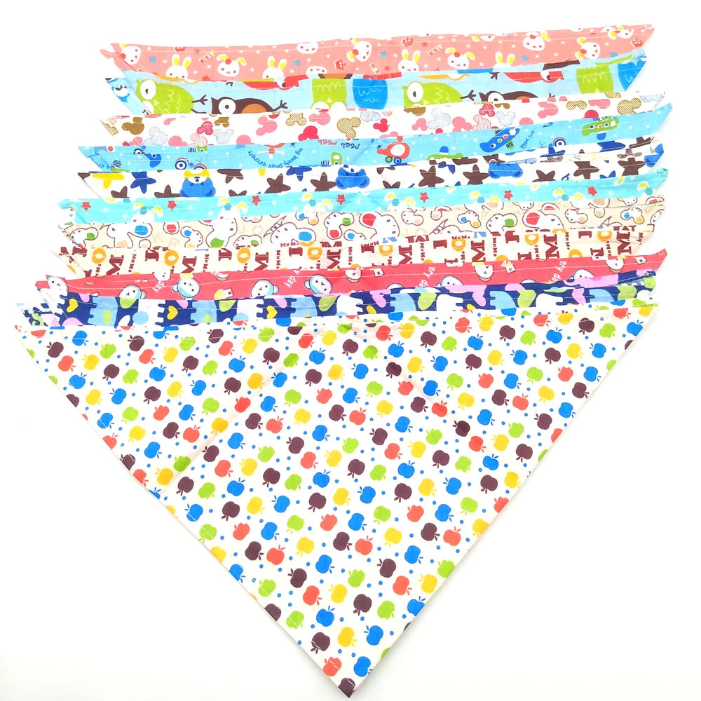 Pack de 10 bandanas triangulares de tela para perros