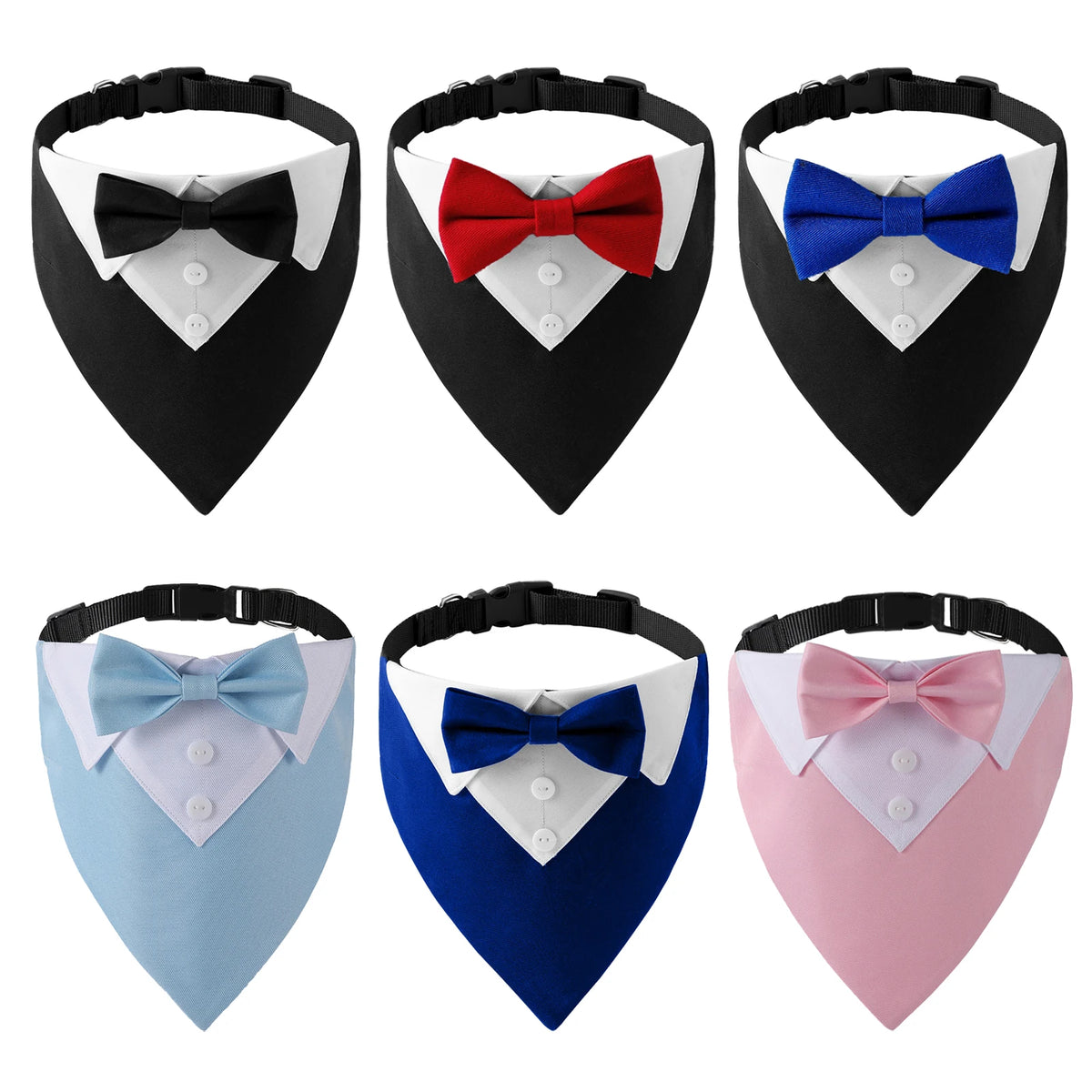 Bandana de gala para mascotas con moño ajustable