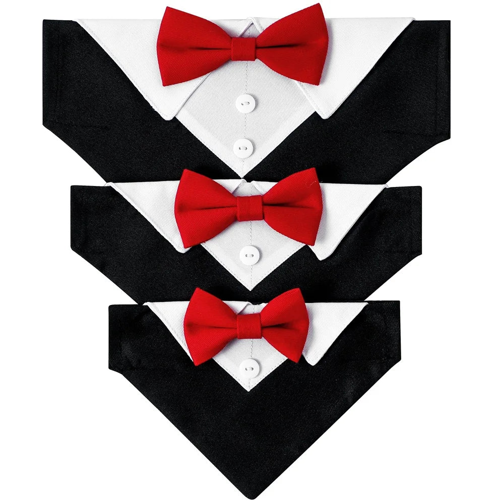 Bandana de gala para mascotas con moño ajustable