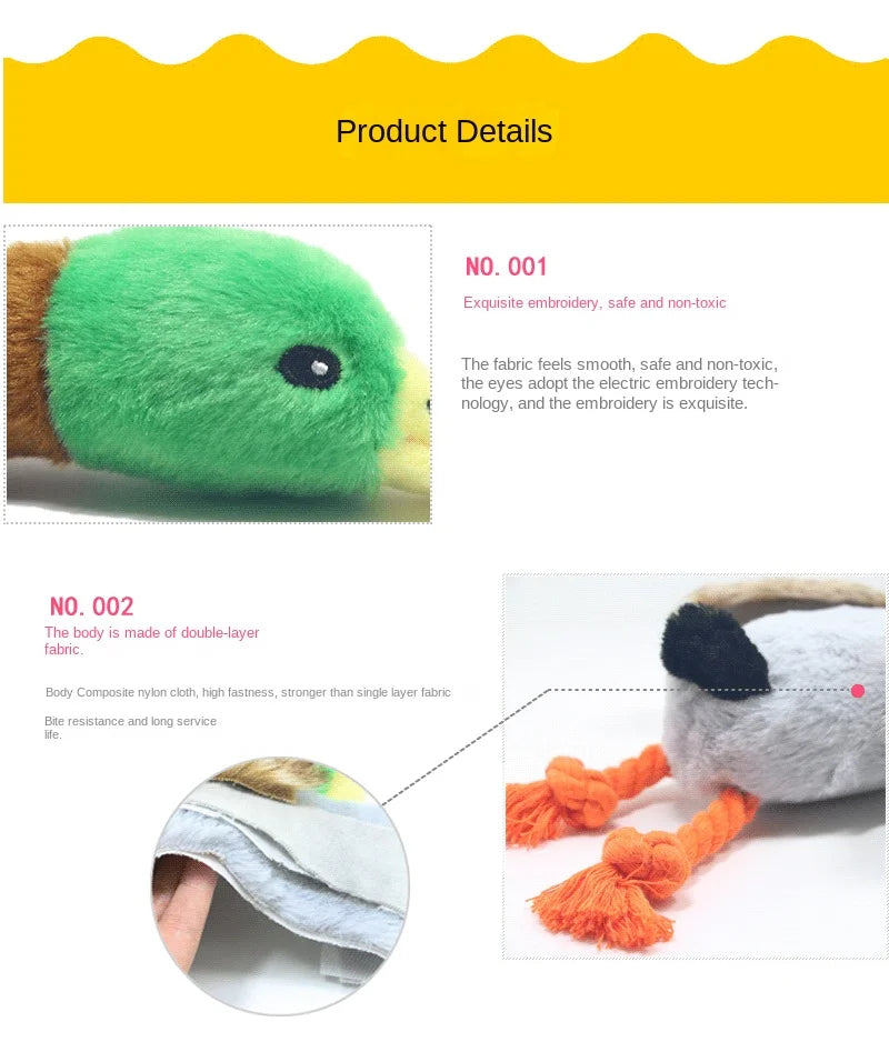 Pato de peluche con sonido para perros