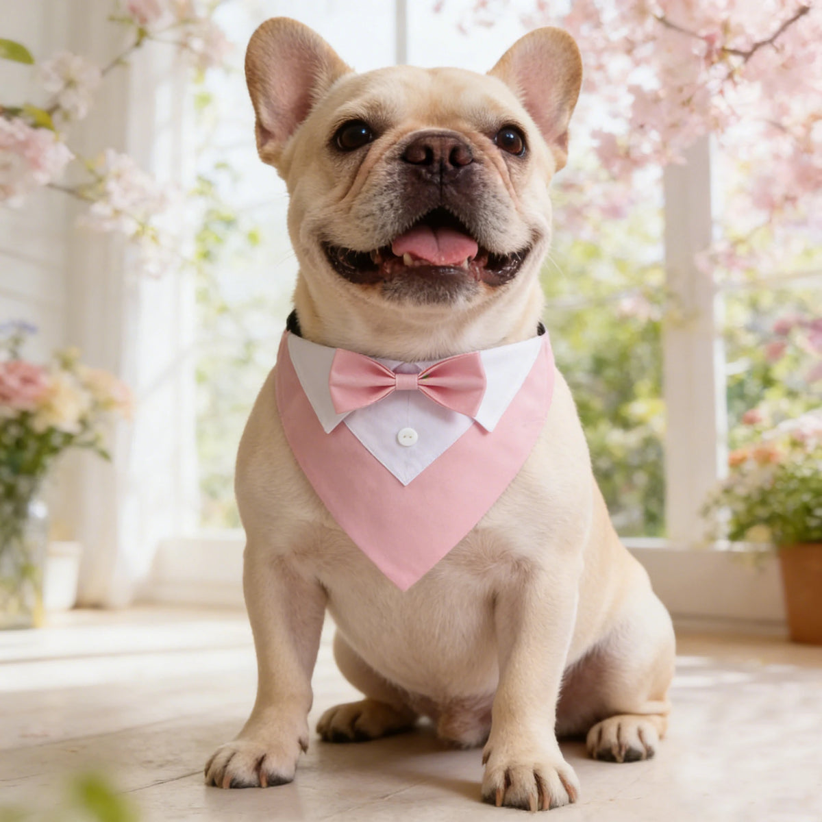 Bandana de gala para mascotas con moño ajustable