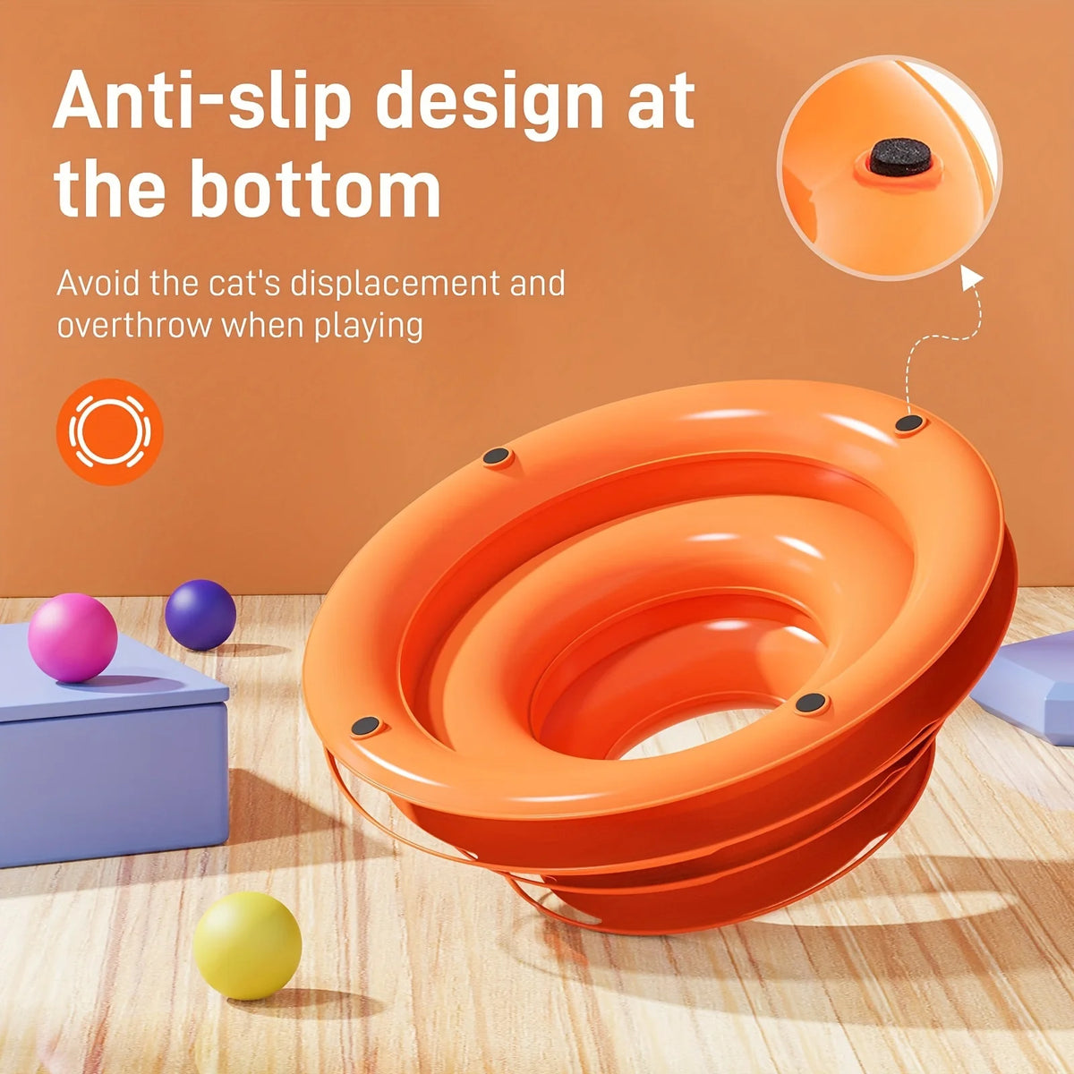 Torre de juego para gatos con pelotas y tres niveles
