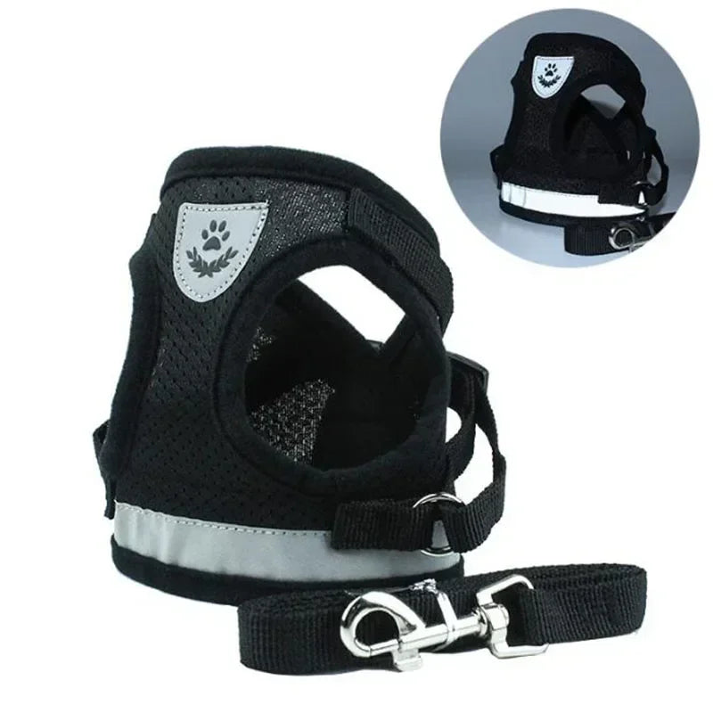 Pretal ajustable de malla para perros con correa de 115 cm
