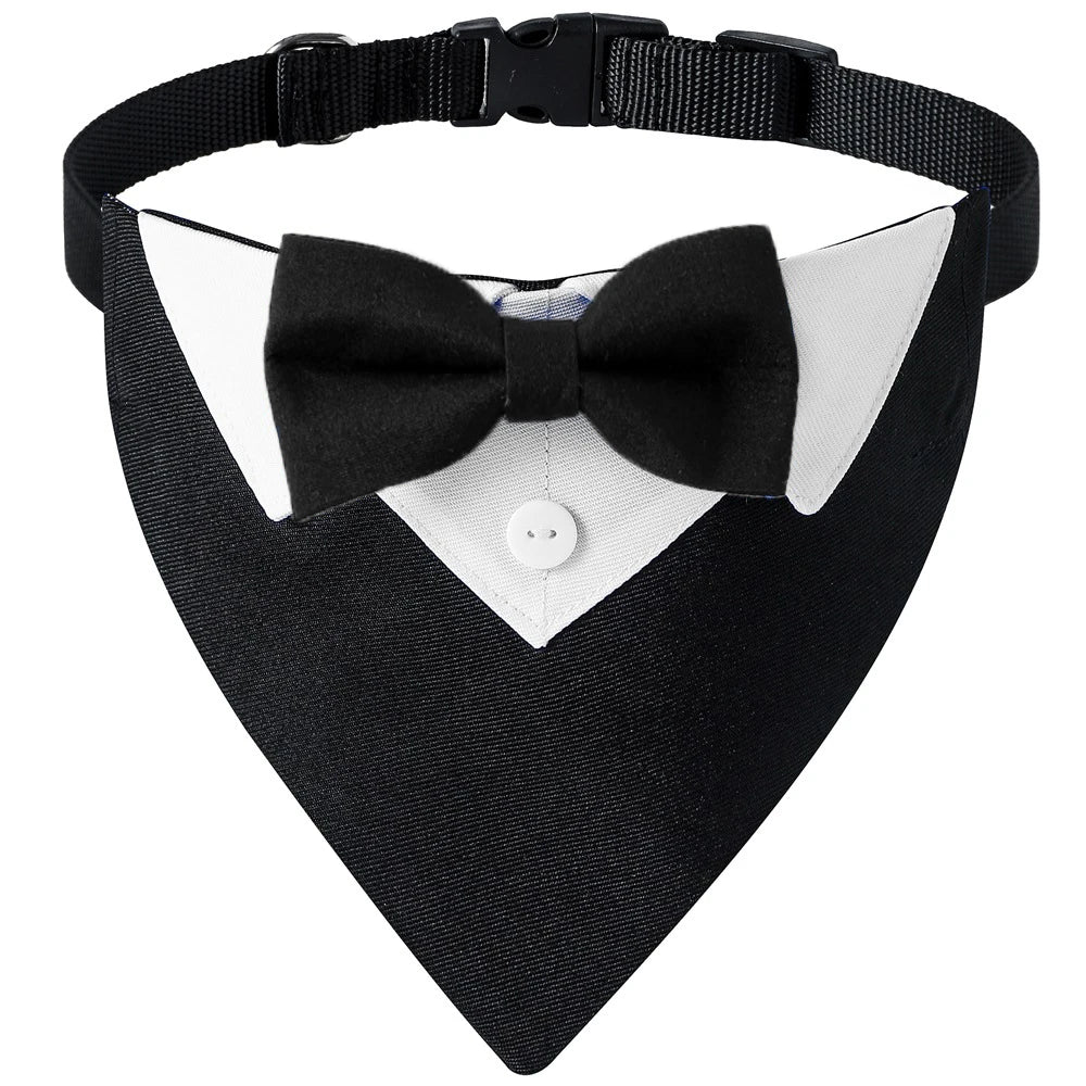 Bandana de gala para mascotas con moño ajustable