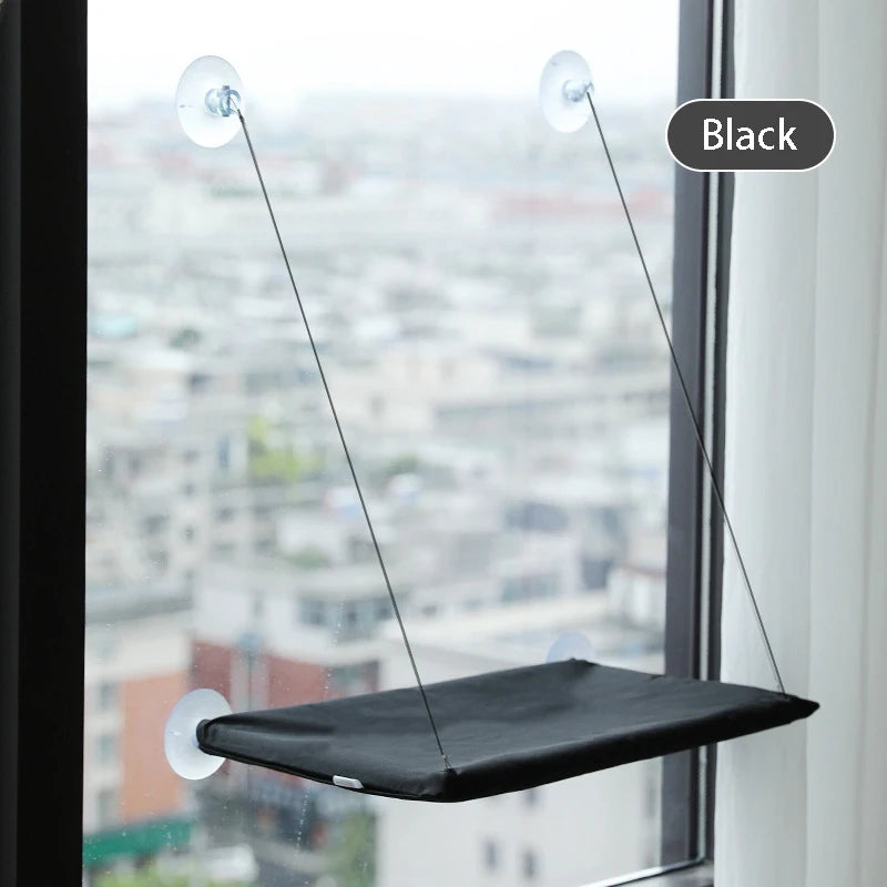 Hamaca desmontable de gamuza para ventana de gatos