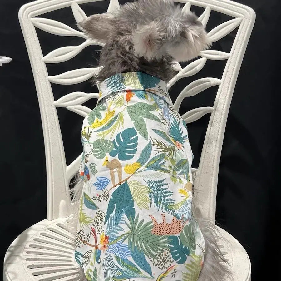 Camisa tropical con botones para perros y gatos