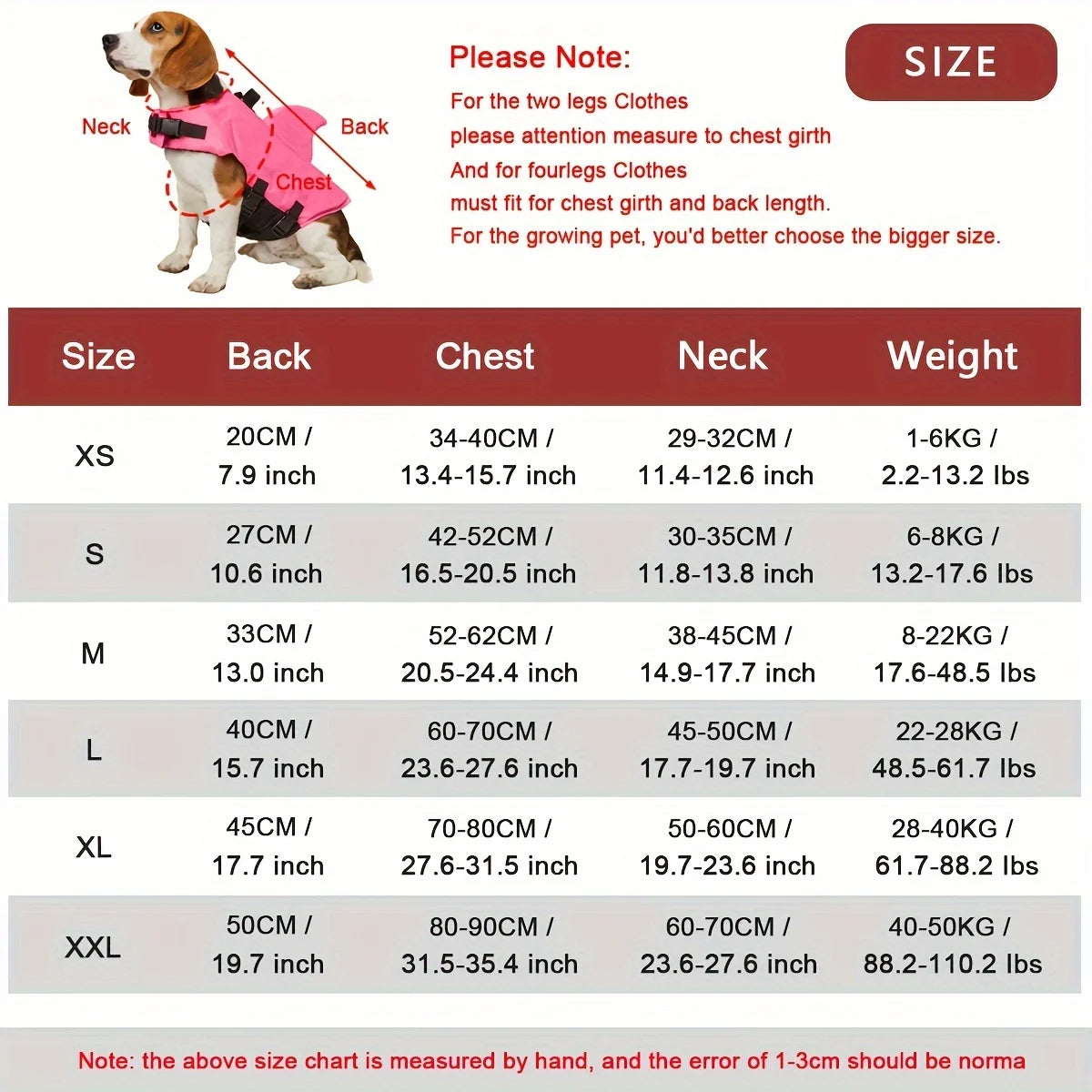 Chaleco de flotación para perros con diseño de tiburón