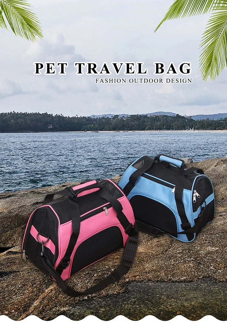 Bolso transportador plegable de nylon con ventilación