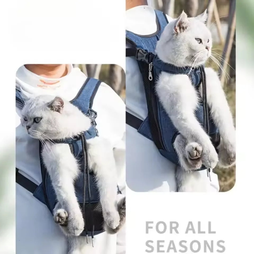 Mochila frontal de malla para mascotas pequeñas