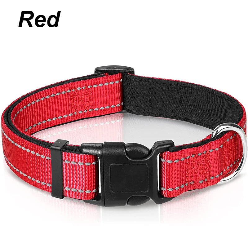 Collar reflectivo para perros con acolchado y doble argolla