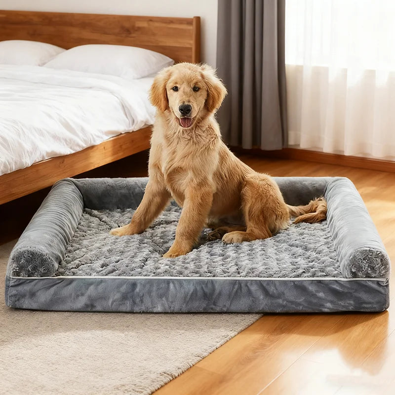 Cama rectangular para perros con cubierta desmontable