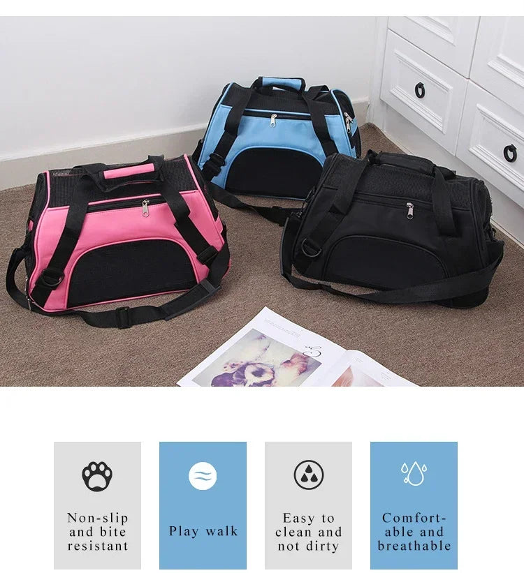 Bolso transportador plegable de nylon con ventilación