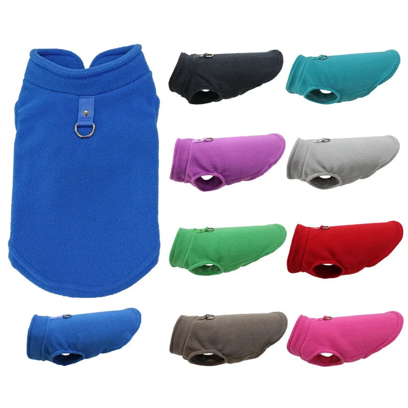 Chaleco de polar con argolla para perros pequeños y gatos