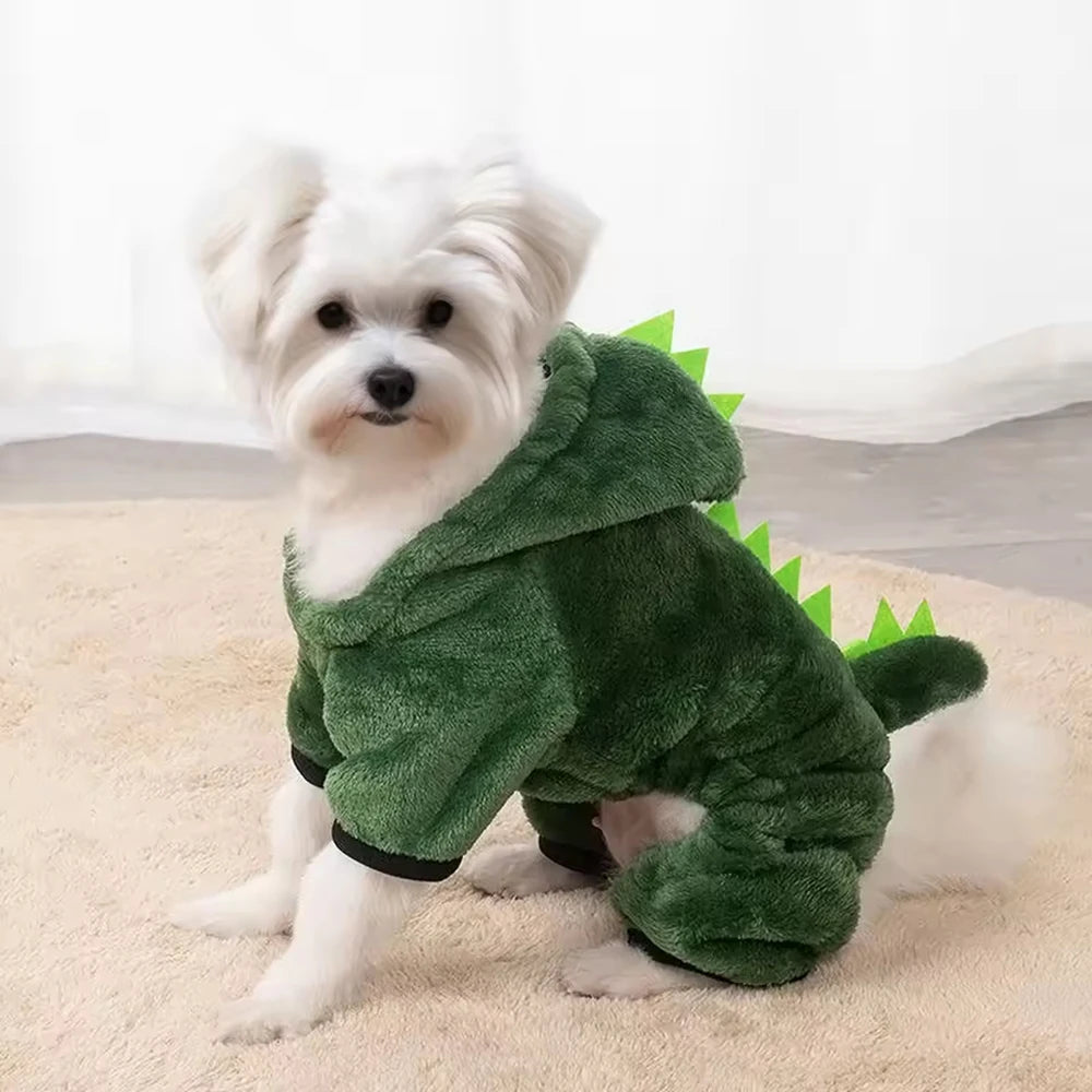 Enterito verde de cuatro patas con diseño animal para mascotas