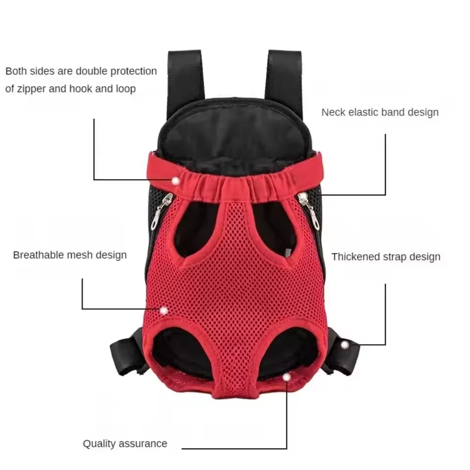 Mochila frontal de malla para mascotas pequeñas