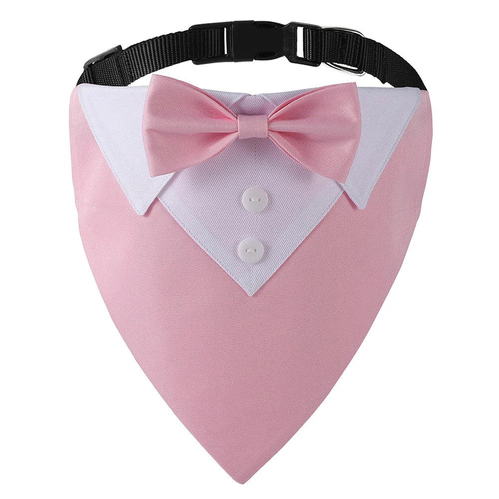 Bandana de gala para mascotas con moño ajustable